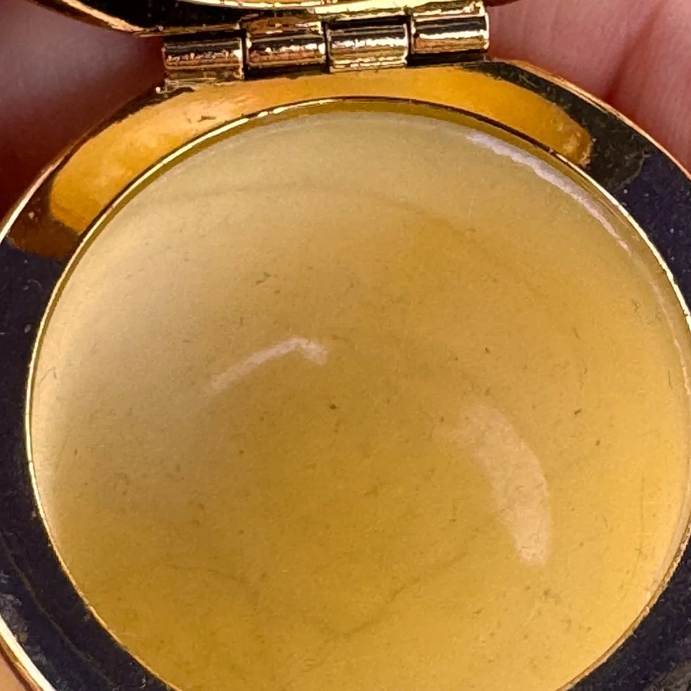 Vintage Mirone San Gimignano Italy‎ Gold Hinged Trinket Box Floral Painted Rose